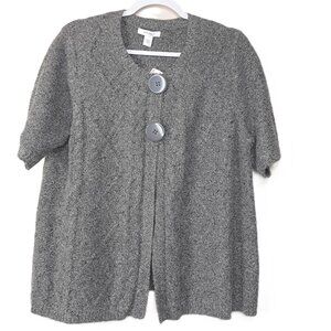 NWT Vtg Silk Angora Button Argyle Cardigan Sweater 14/16 Short Sleeve Dress Barn